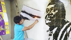 Largest Fire and Smoke Portrait of Dr.Bhupen Hazarika